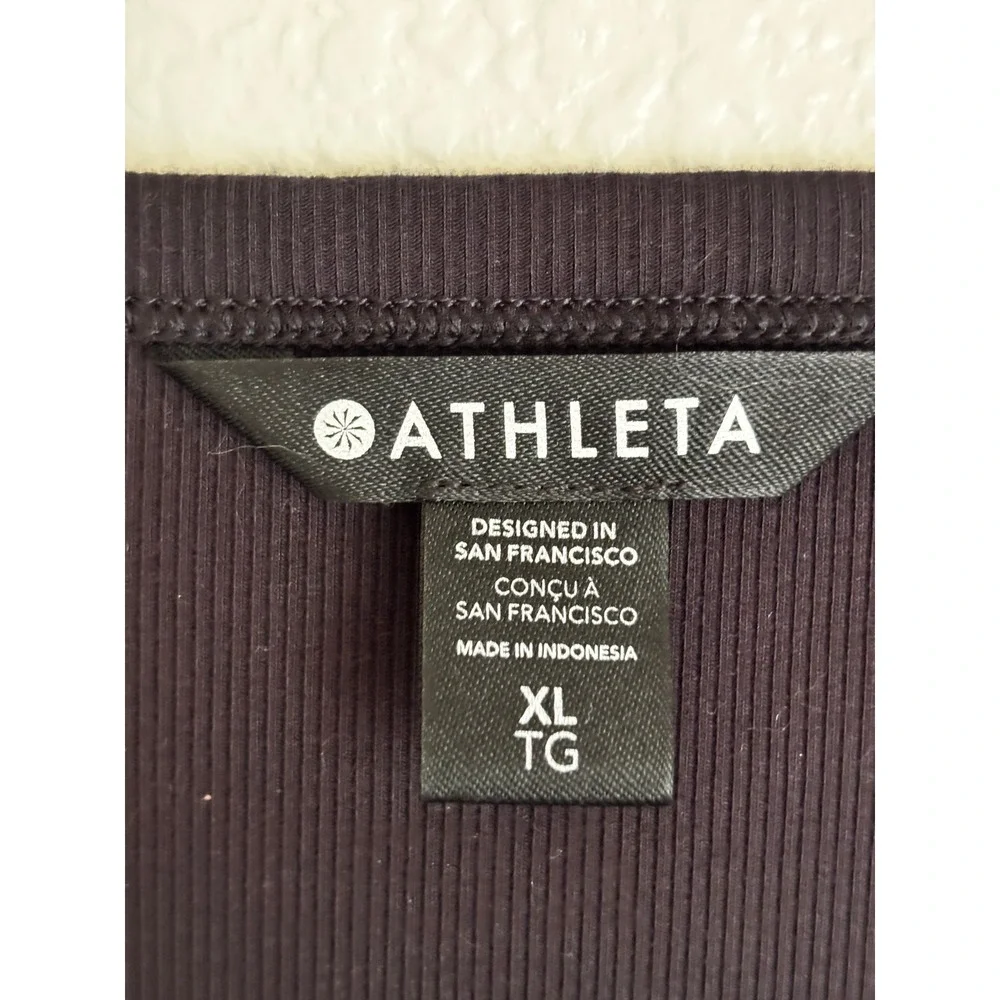 Athleta Womens XL Black Signature Rib Long Sleeve Henley Top - Picture 3 of 7